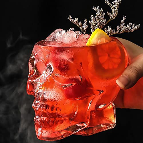 12oz Skull Wine Glass - Clear Novelty Drinkware for Spirits & Halloween Party (Medium, 1pc)