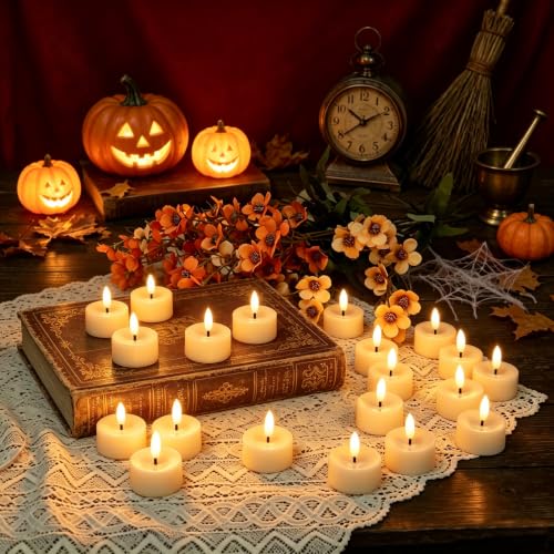 50 Pack Flameless LED Tea Lights - Battery Operated Candles for Home & Wedding Decor