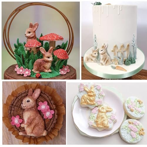 Easter Bunny Silicone Fondant Mold - Chocolate Candy & Cake Decor - Style A