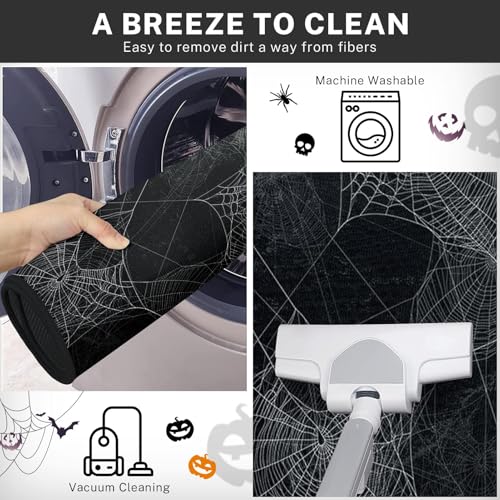 Halloween Spiderweb Kitchen Rugs Set of 2 Non Slip Washable ArtSocket Halloween 2