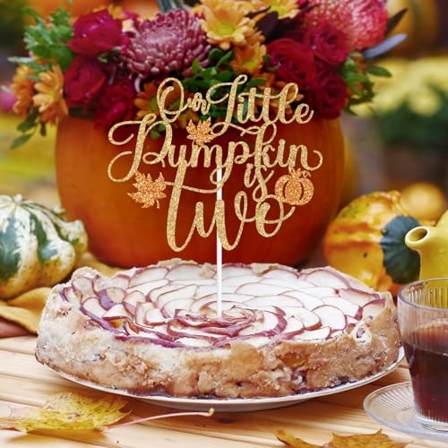 Fall Pumpkin Cake Topper Two - Autumn Birthday Party Decorations