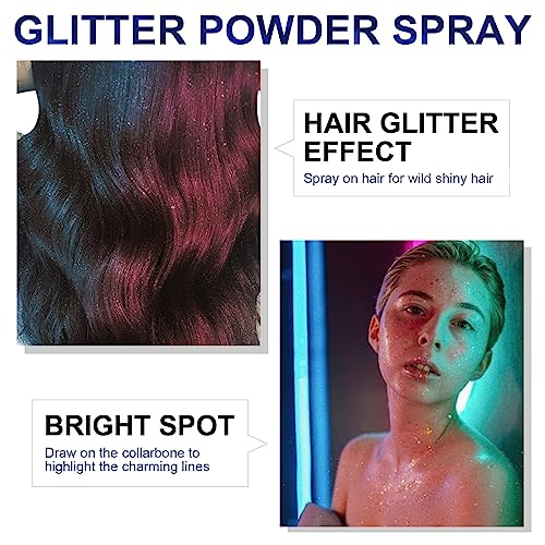 Body Glitter Spray - Long-Lasting Stage & Party Makeup, 4.05 fl oz, Blue