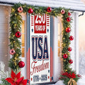 Christmas Door Cover 35x78 Inches Elastic Waterproof Front Door Protector - 250 Years Freedom Variation