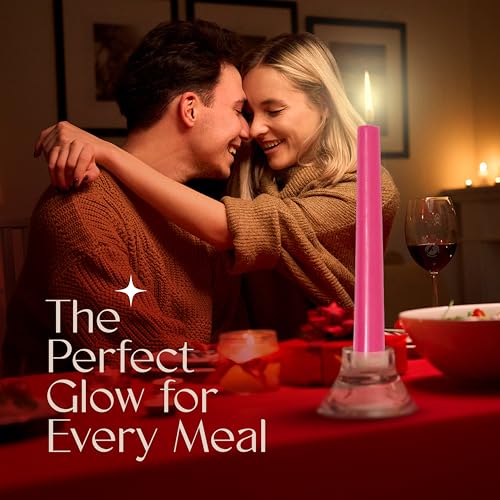 Hot Pink Taper Candles 4 Pack - 10 Inch Unscented Birthday & Party Decor
