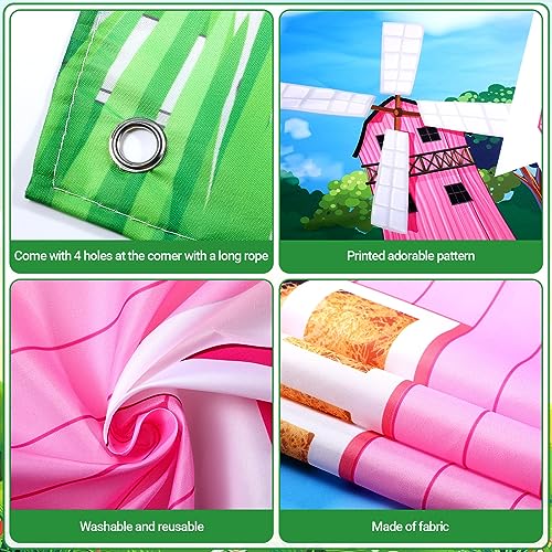 Farm Barn Backdrop for Birthday Party Pink 6x4 ft Farmhouse Decoration