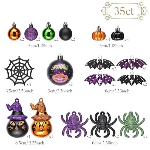 Valery Madelyn 35ct Halloween Ornaments Shatterproof Tree Decorations - Indoor