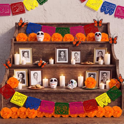 Mini Day of the Dead Ofrenda Decorations Set - 80 Pieces for Small Altars & Table Display