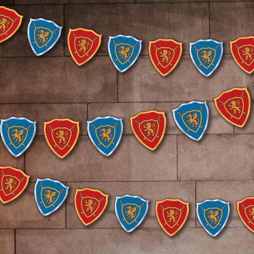 Medieval Knight Shield Banner Set for Fantasy Party and Renaissance Fair Decorations