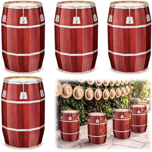 Basic Red-Brown 4 Pcs Havana Night Party Decorations - Large Cardboard Conga Props