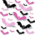 Pink Halloween Bat Wall Decals - 48pcs Indoor Outdoor Decor for Party & Home