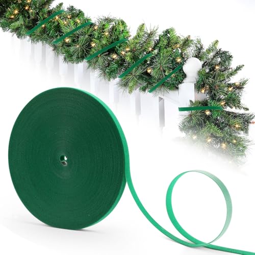 164ft Green Christmas Garland Ties - Reusable Holiday Decor Twists - Adjustable