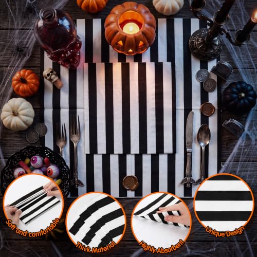 Halloween Paper Napkins Gothic Striped Pack of 50 - Party Tableware