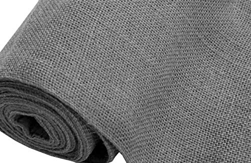 Cotton Craft Jute Table Runner - Charcoal Grey 13x72 Inches, Eco-Friendly Handmade