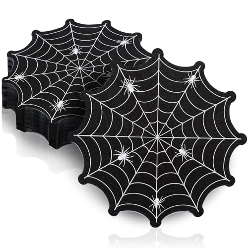 Halloween Spiderweb Paper Napkins Bulk 3-Ply Party Table Decor 100 Pack