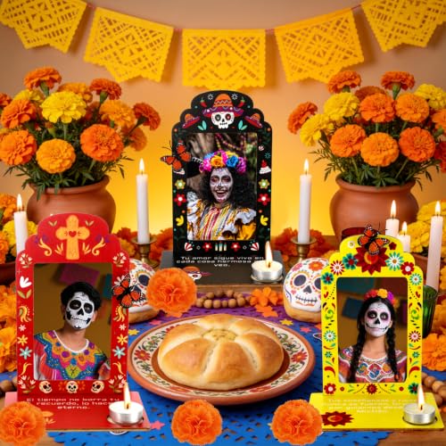 Medium Day of the Dead Altar Picture Frame Set - Vertical, Mexican Style, 8.5x6.3in