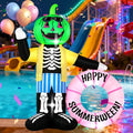 6FT Zombie Watermelon Inflatable Decoration with LED Lights - Summerween Yard & Pool Decor