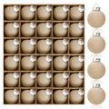 Beige Velvet Flocked Christmas Ornaments Set - 30pcs 2.36 Inch Holiday Decorations