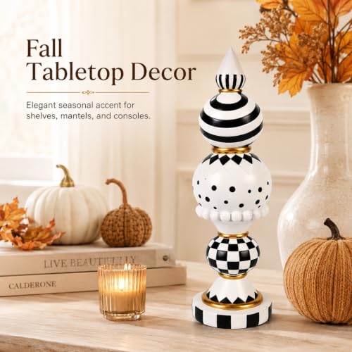 Black and White Checkered Fall Halloween Table Mantle Home Decor - Variation of THIS Listing