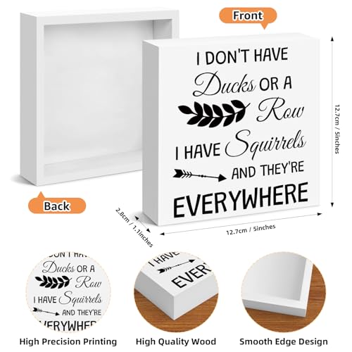 Funny Wooden Desk Sign - Squirrel Lover Office Decor Gift