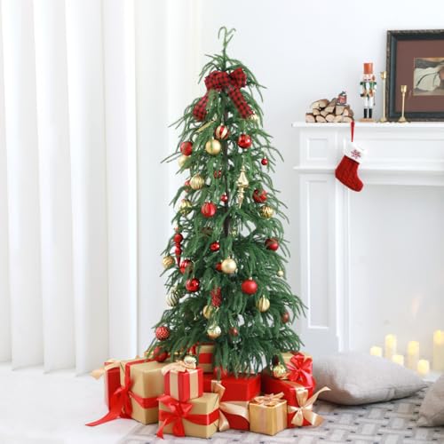 Red Gold Christmas Tree Ornaments Set - 116 Pieces, Assorted Shapes & Finishes