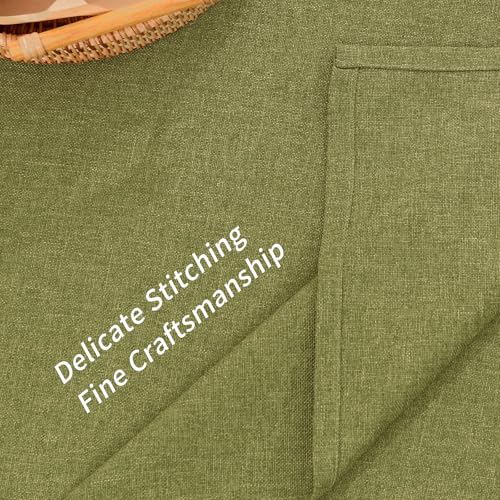 Olive Green Rectangular Table Cloth 95x55 Inches Linen Textured Waterproof Cover - Variation of THIS listing