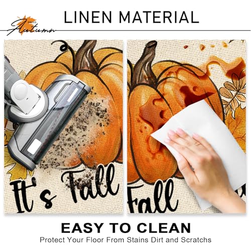 It's Fall Y'all Pumpkin Patch Kitchen Rugs Set of 2 - Autumn Harvest Decor