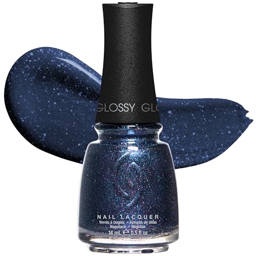 Deep Sapphire Blue Nail Polish - Fall From Grace, Long-Lasting, Quick Dry, Shimmer Finish