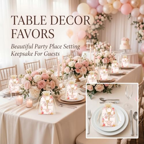 Love Is In Bloom Bridal Shower Keychains Set with Gift Cards - 37 Pcs