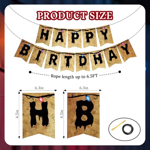 Happy Birthday Banner - Black S Party Decorations for Boys Girls Baby