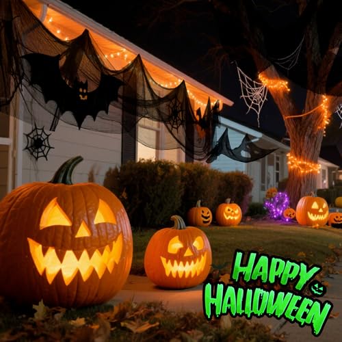 Halloween Black Creepy Gauze Cloth - 500x40in Haunted House Decor - Variation: Black