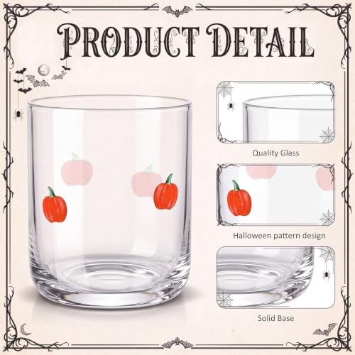 Halloween Icon Juice Glasses Set - 14 oz Ghost Pumpkin Bat Spider, 4 Pack