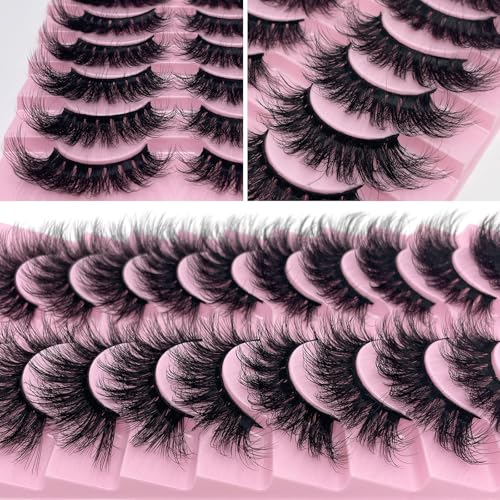 Wispy Mink Lashes Fluffy Cat Eye Fake Strips - 18mm Dramatic 3D Faux Mink
