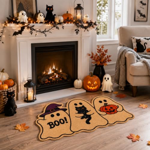Halloween Ghost Welcome Doormat - Ghost Boo Variation Outdoor Door Mat