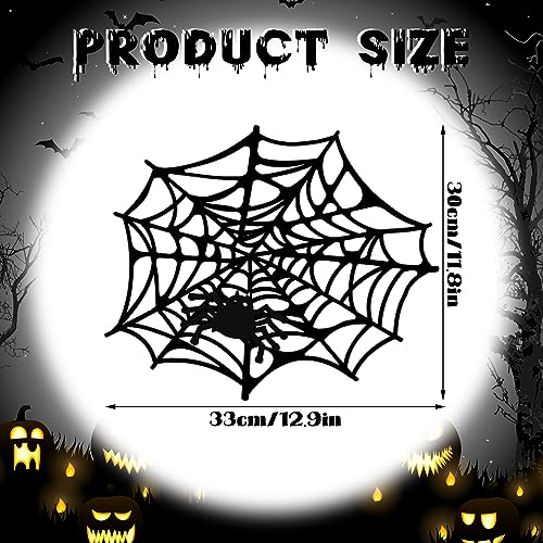 12 Pcs Halloween Spider Web Placemats - 13 Inch Felt Table Mats, Spooky Decor
