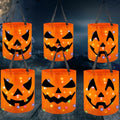 6 Pack LED Light Up Halloween Candy Buckets with Pumpkin Design