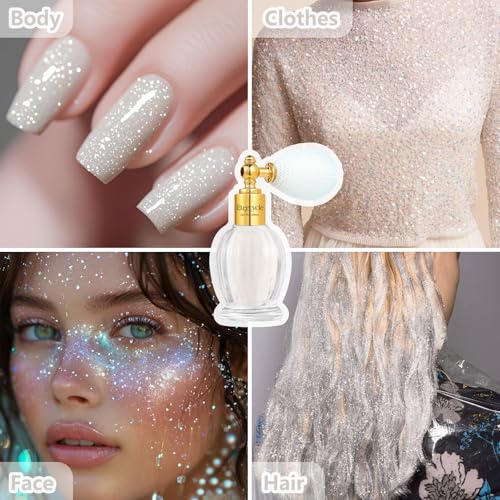 White Glitter Makeup Spray - Extra Fine Halloween Body & Hair Sparkle