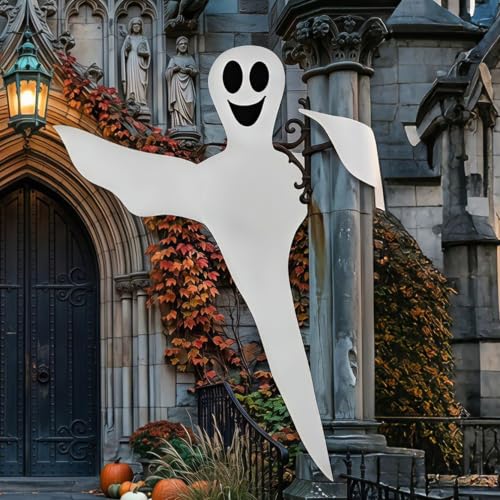 Halloween Ghost Tree Wrap Decor - 52 Inch Outdoor Friendly Ghost with White Variation