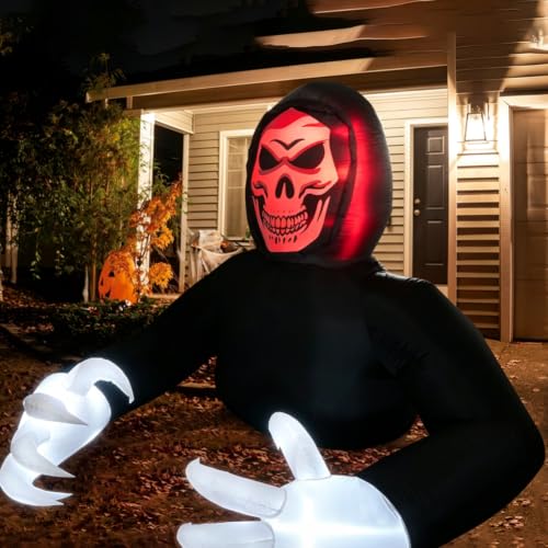 7.7FT Inflatable Halloween Grim Reaper with Sound & LED Lights for Outdoor Yard Decor