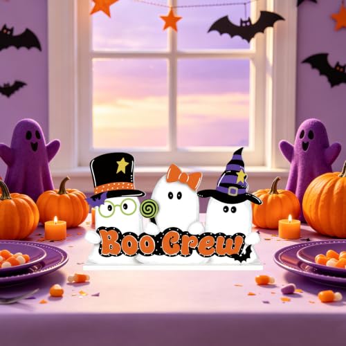 Cute Ghost Wooden Halloween Table Decorations - White Ghost