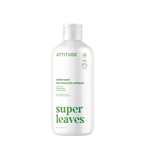 ATTITUDE Bubble Bath - EWG Verified, Plant-Based & Vegan, Pear & Amber Scent | 16 Fl Oz