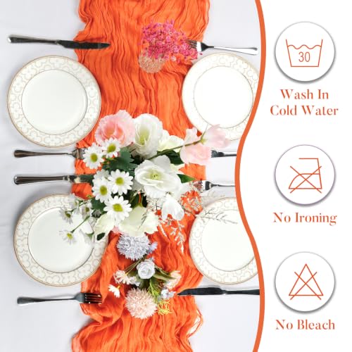 Orange Cheesecloth Table Runner 10Ft 23x120 Inch - 12 Pack, Elegant Home Decor