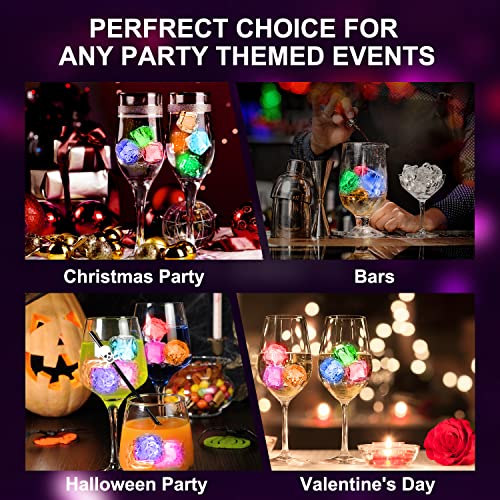 Waterproof LED Light Up Ice Cubes for Drinks Party Wedding Bar Pool Decoration