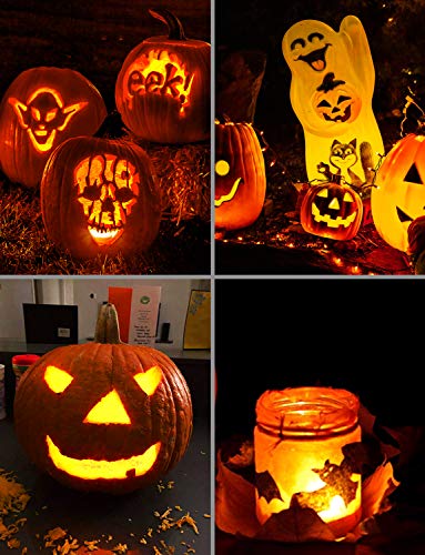 4-Pack LED Pumpkin Lights with Remote & Timer for Halloween Decor