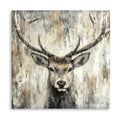 Deer Wall Art Canvas - Woodland Animal Poster for Country Bedroom & Kitchen 24x24 - Deer
