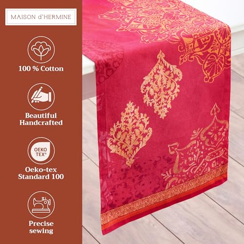Maison d'Hermine Versailles Table Runner 14.5x108 Inches - Single Layer Cotton