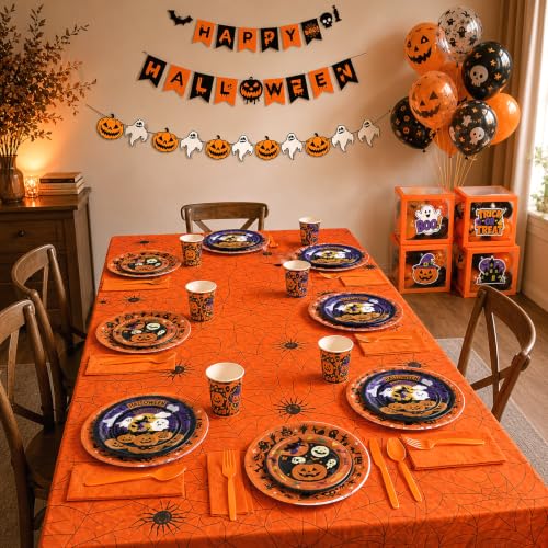 Halloween Party Decorations Set for 25 Guests with Balloons, Backdrop & Photo Props