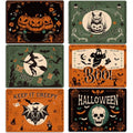 Halloween Gothic Bat Plastic Placemats Set of 6 - Spooky Table Decor