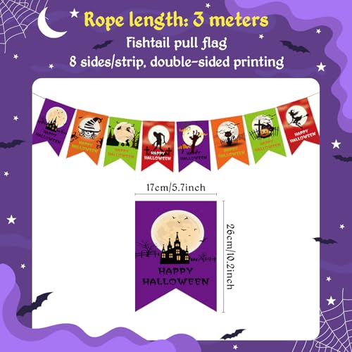 Halloween Spiders Disposable Tablecloths 54x108 Inch Set with Banner - Halloween-Spiders