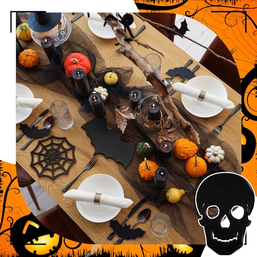 Halloween Skull Spoon Rest & Trivet Set - Cast Iron Kitchen Accessories - Variation of Skull