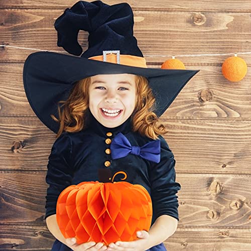 18 Pcs Fall Pumpkin Honeycomb Centerpieces - Halloween Thanksgiving Decor